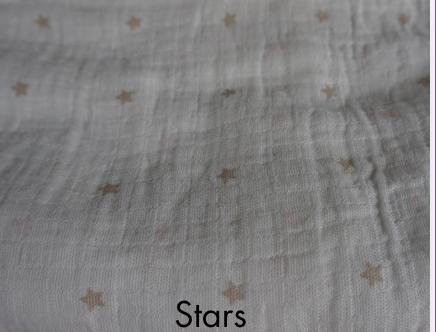 Textured fabric with star patterns on a gray background